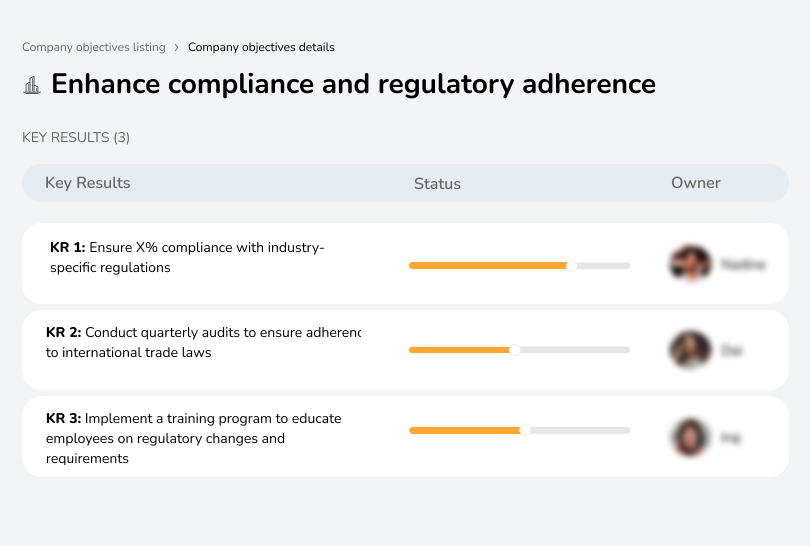 Ensure full compliance with regulations.
