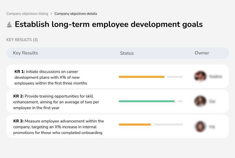Set clear growth goals for new hires.
