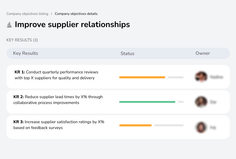 Build stronger relationships with suppliers.
