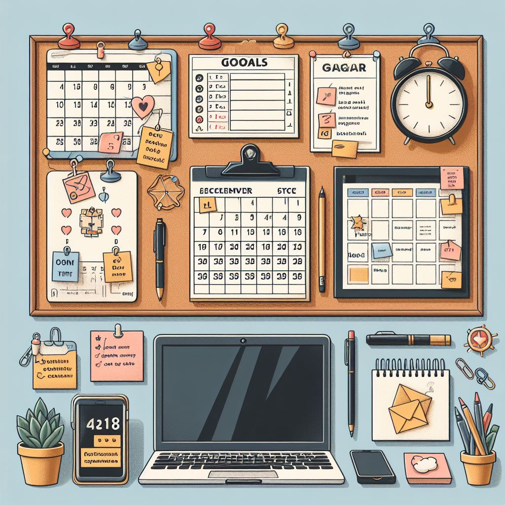 Personal goal-setting tools and notice board