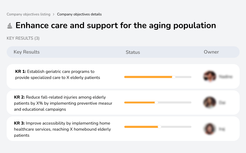 Improve elderly care and aging population support.