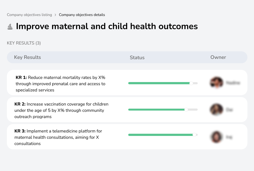 Strengthen maternal and child healthcare services.