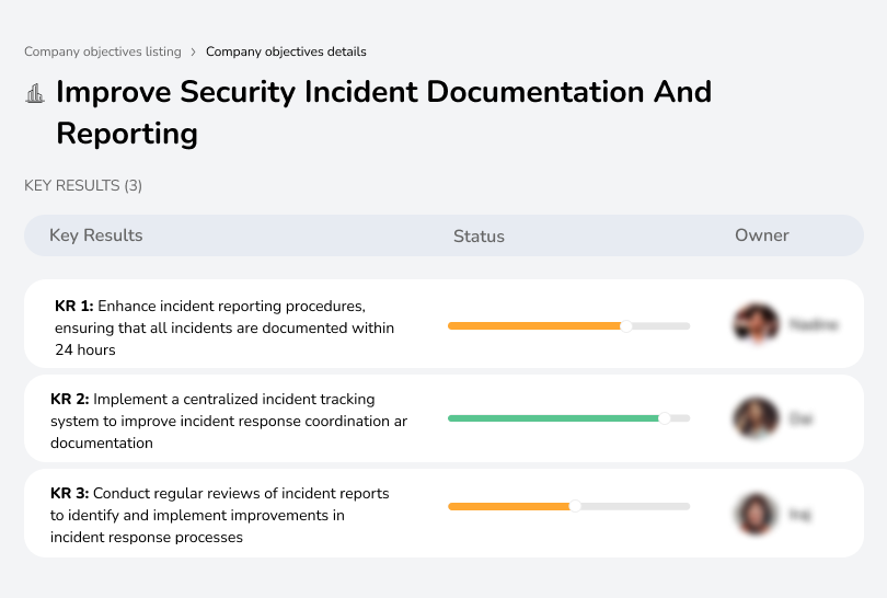 Optimize security incident tracking and reporting.
