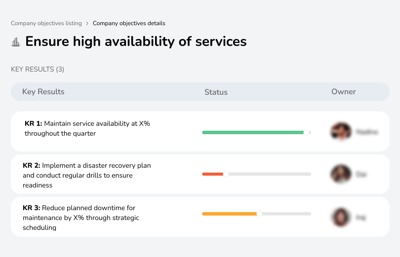 Maintain high service uptime and reliability.
