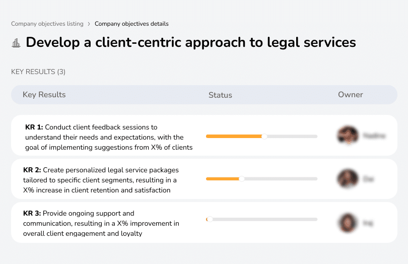 Focus on client needs to improve legal service experience.
