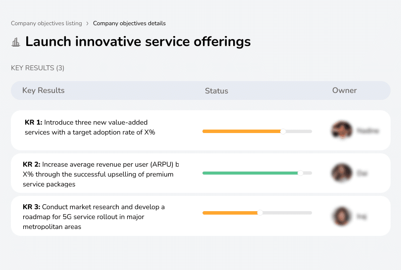 Introduce new services, upsell premium packages, research 5G rollout.
