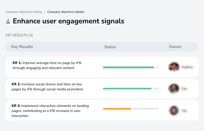 Improve engagement metrics for better SEO performance.