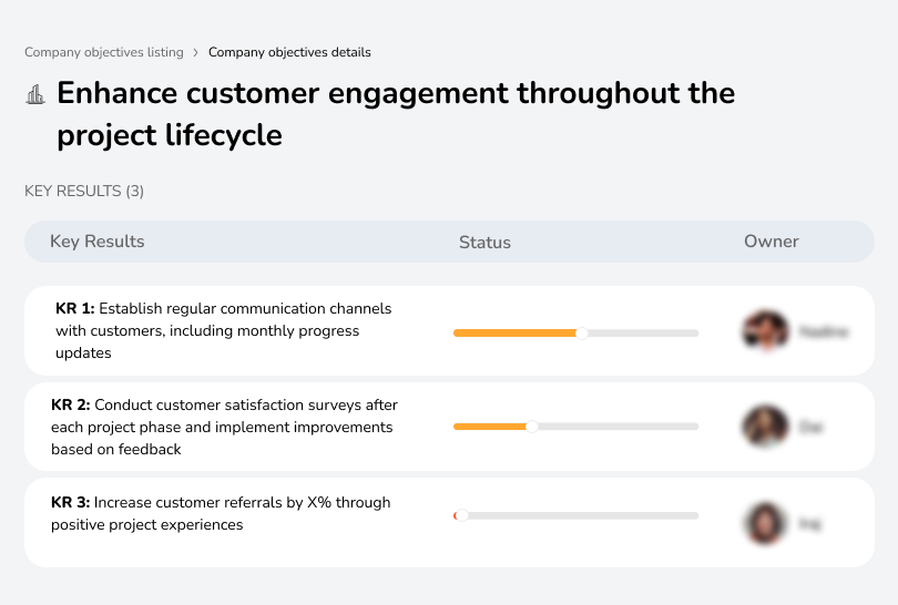 Keep customers engaged during projects.
