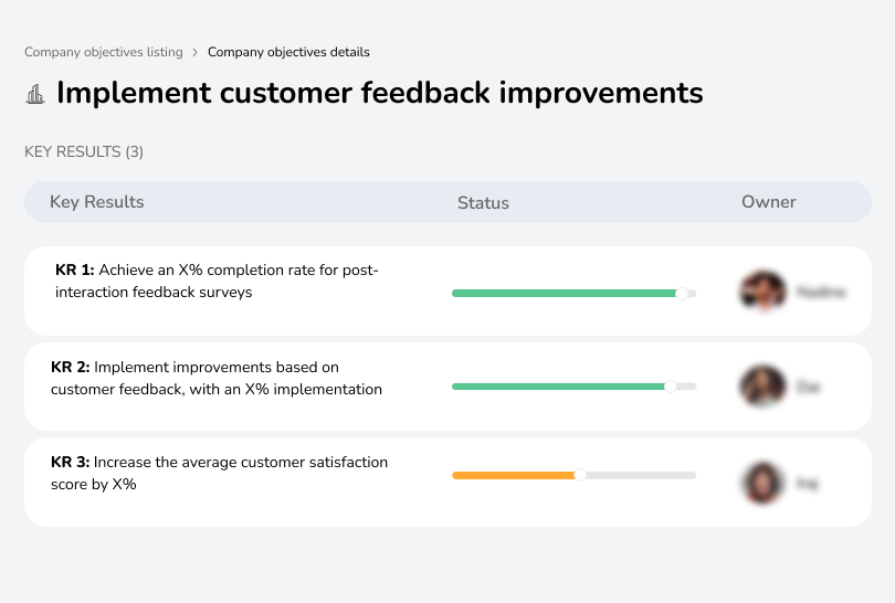 Incorporate customer feedback to drive service improvements.
