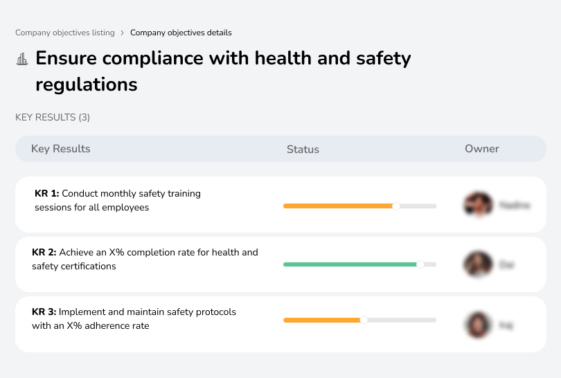 Maintain compliance with health and safety standards.