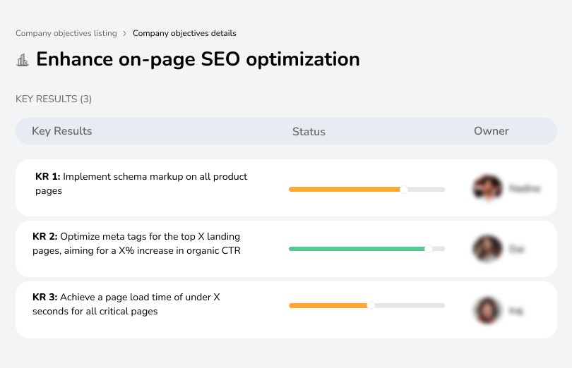 Optimize on-page elements for better SEO performance.