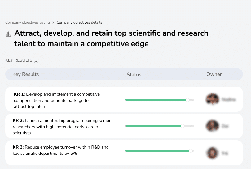 Hire and retain top research talent to stay competitive.