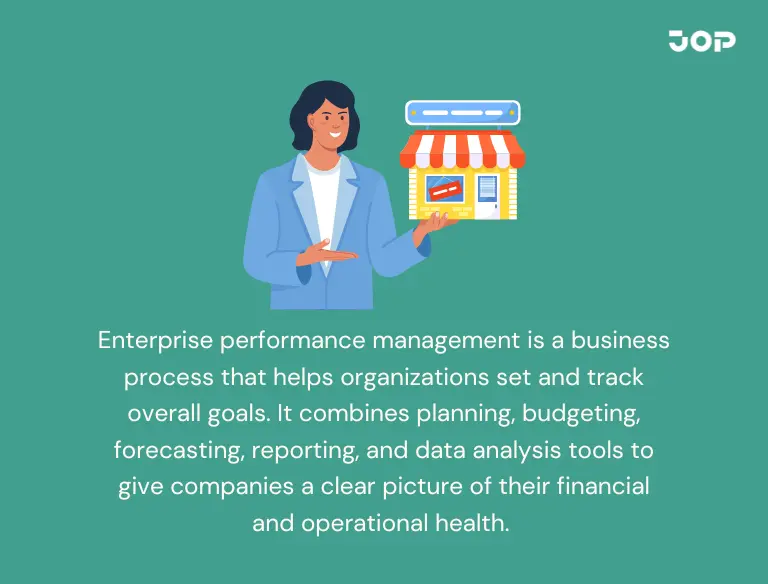 A modern dashboard showcasing Enterprise Performance Management (EPM) , helping HR teams track and optimize employee productivity
