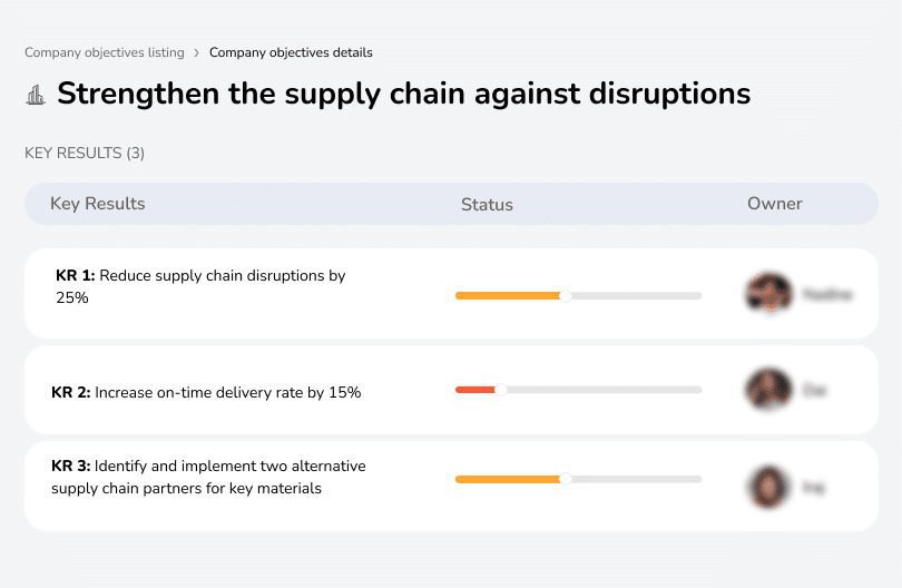 Improve supply chain stability and on-time delivery.