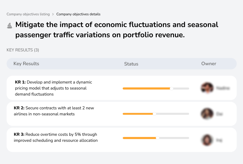Address economic fluctuations and seasonal passenger traffic to stabilize revenue.