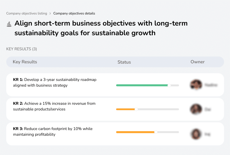 Align short-term goals with long-term sustainability objectives