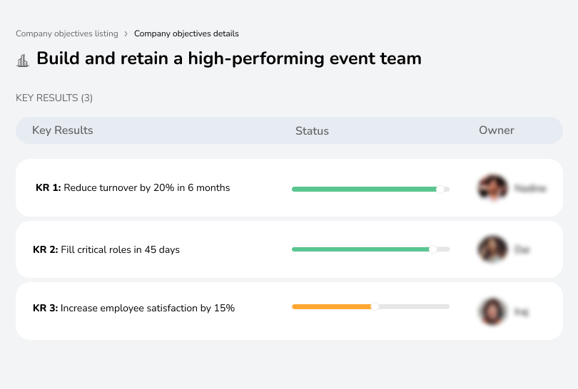 Focus on hiring and retaining a top-tier event team.