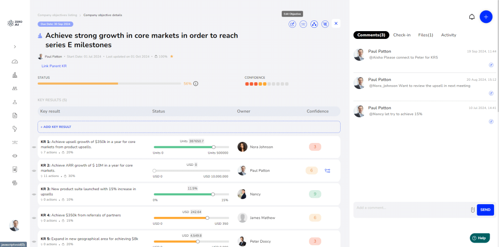 access and update OKRs