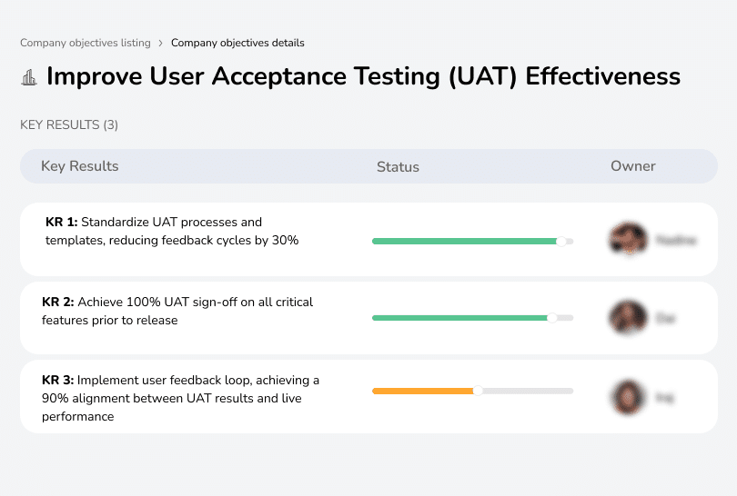 Standardize UAT, reduce feedback cycles by 30%, and achieve 100% sign-off.