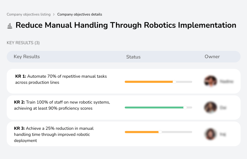 Minimize manual handling with robotics implementation to enhance efficiency and safety.
