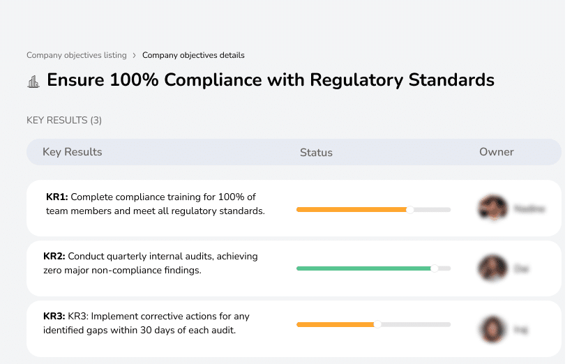 Achieve 100% compliance with regulatory standards and audits.