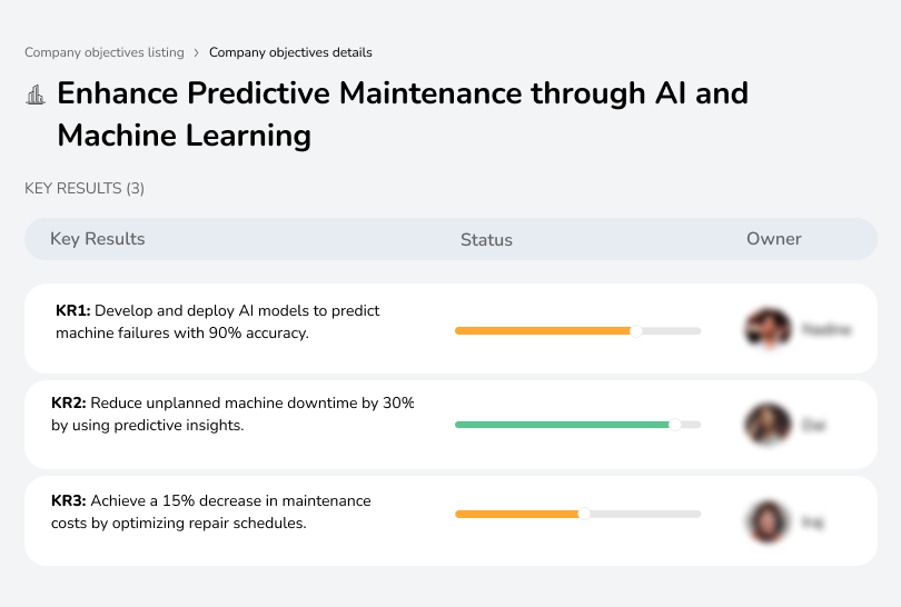 Use AI to predict machine failures and reduce downtime by 30%.