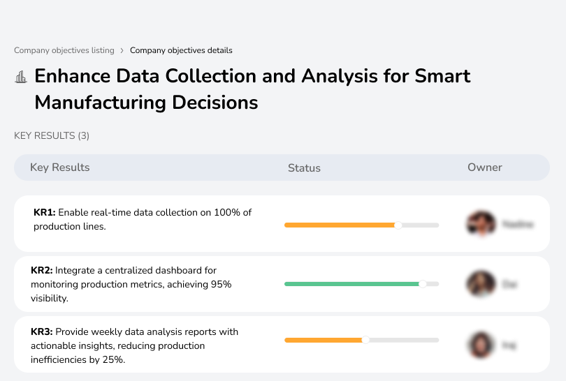 Optimize data collection and analysis to enable smart manufacturing decisions and improve efficiency.