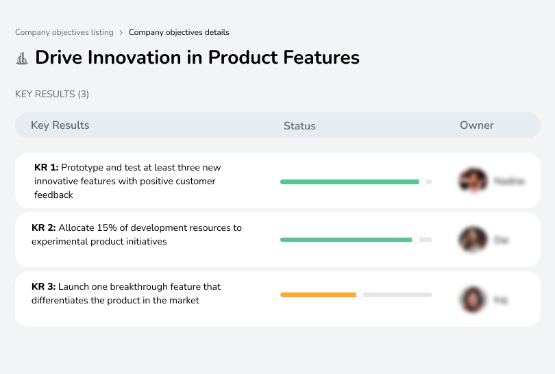 Lead in innovation to stay ahead of competitors and meet customer needs.