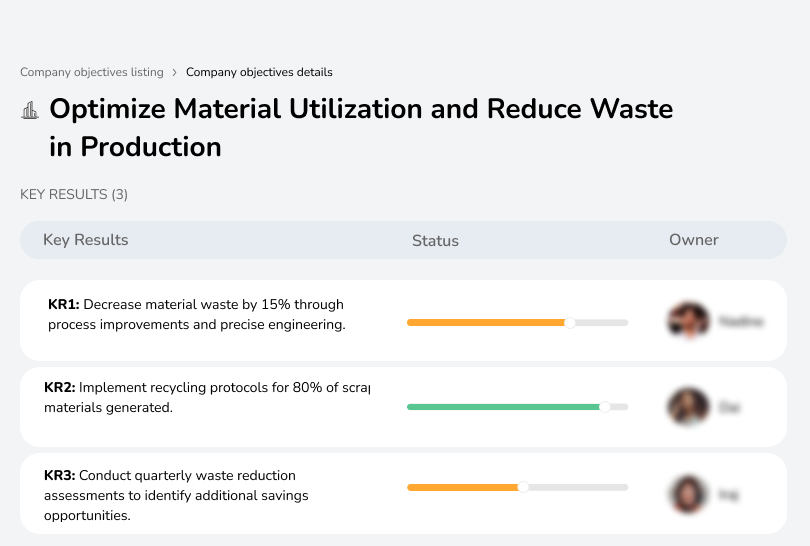 Reduce material waste and improve recycling protocols in production.