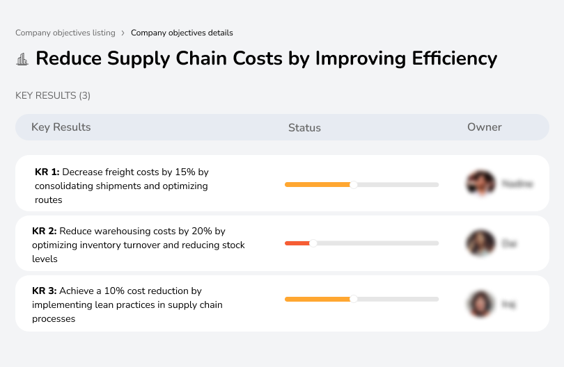 Cut freight, warehousing, and implementation costs across processes.