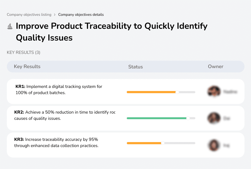 Implement digital tracking to improve traceability by 95%.