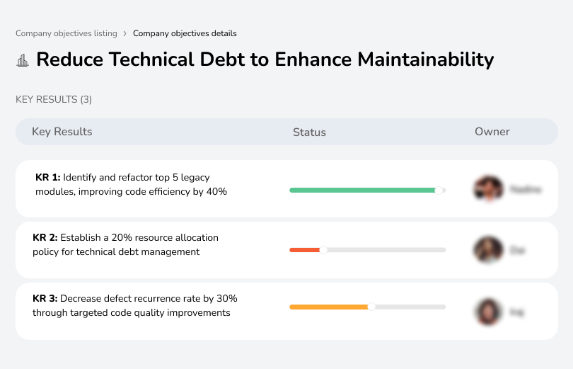 Refactor legacy modules, allocate resources, and improve code quality to reduce technical debt.