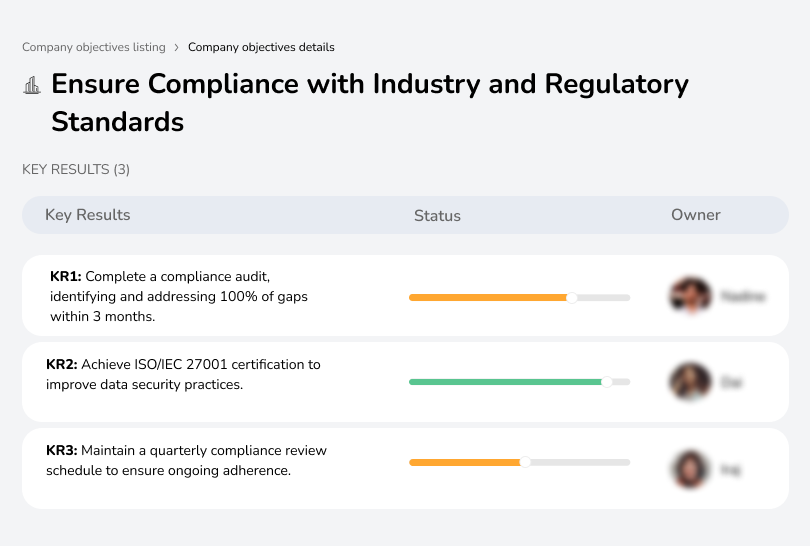 Complete audits, achieve ISO certification, and maintain compliance reviews.
