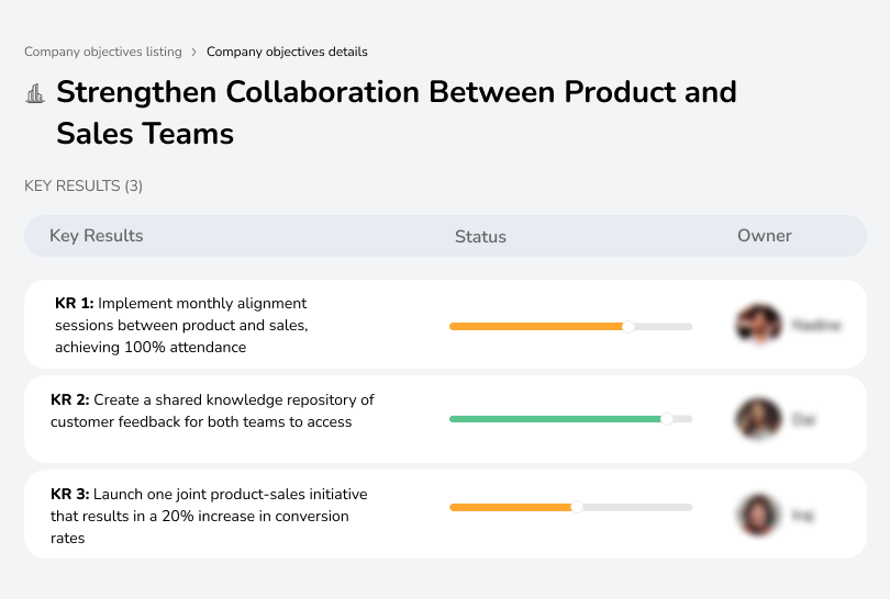 Align product and sales teams to better meet customer needs and increase sales.