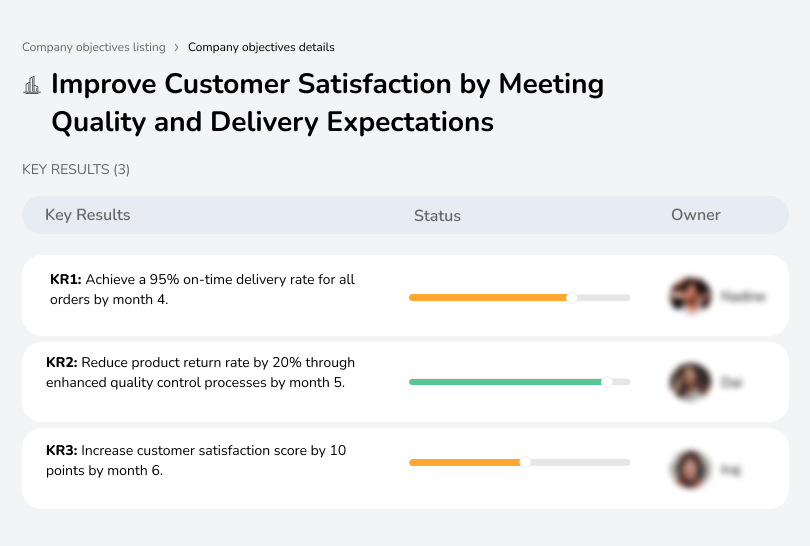 Enhance customer satisfaction by ensuring timely delivery and high product quality.