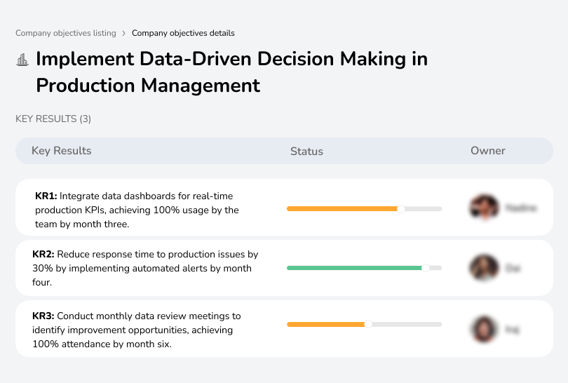 Leverage data to make informed and efficient production decisions.