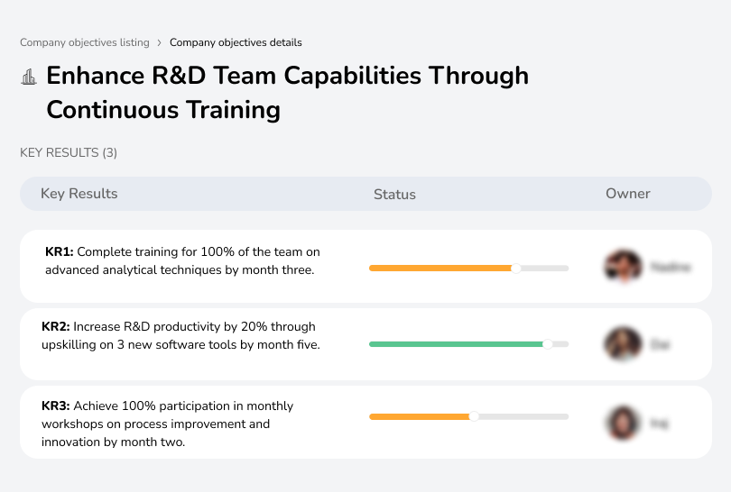 Improve R&D skills with ongoing training.