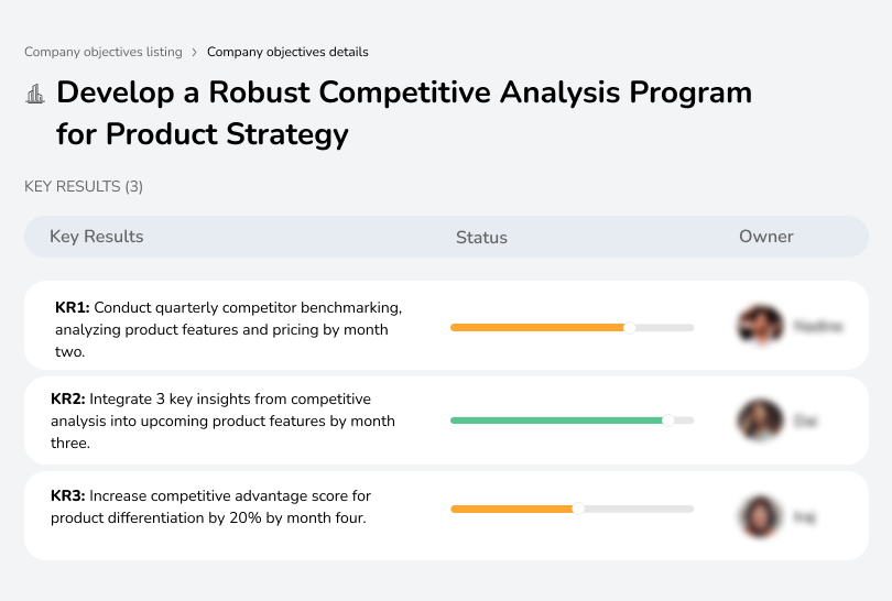 Use competitive analysis to improve product strategy and market position.
