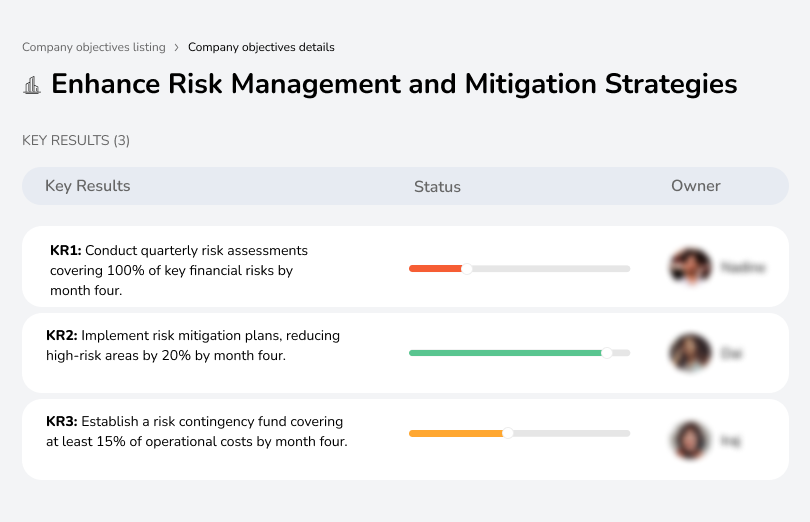 Strengthen risk management and mitigation strategies to ensure stability and resilience.