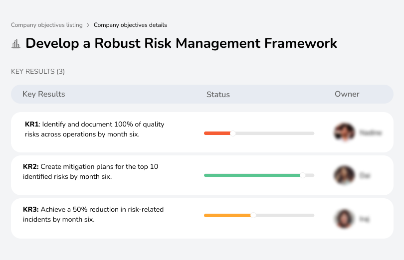 Create a risk management system to identify and prevent quality issues.
