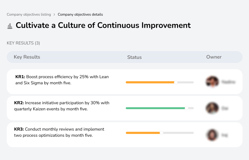 Foster a culture of continuous improvement to drive innovation and operational excellence.