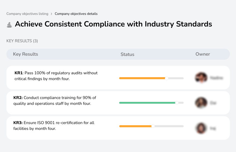 Ensure products comply with industry standards and pass audits.
