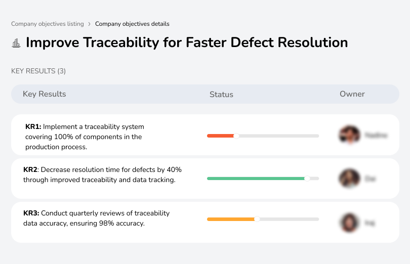 Enhance traceability to speed up defect resolution and improve quality control.