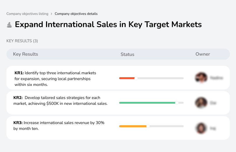 Focus on growing international sales by targeting key global markets for expansion.