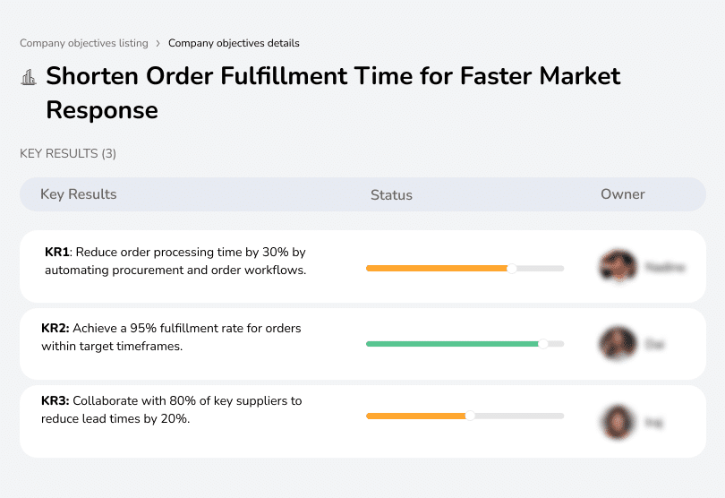 Reduce order fulfillment time to improve market responsiveness and customer satisfaction.