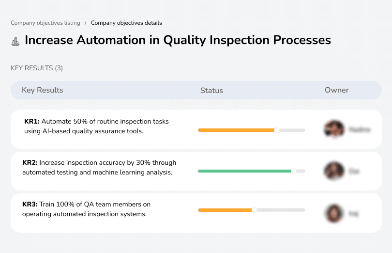 Automate 50% of inspections to improve efficiency and reduce human error.