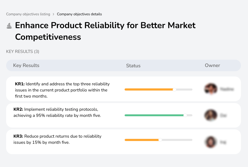Improve product durability and performance to stay competitive.
