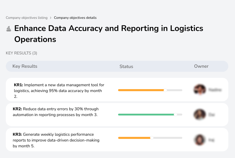 Improve data accuracy for better logistics decision-making and reports.
