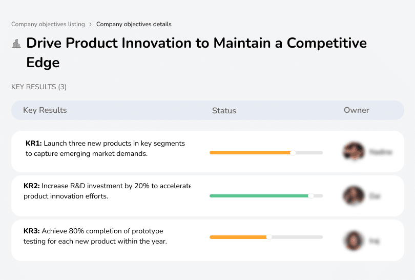 Focus on innovation to stay competitive and lead the market.
