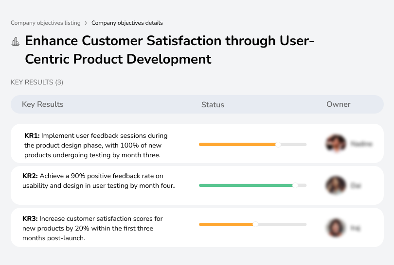 Focus on user needs to improve customer satisfaction with our products.
